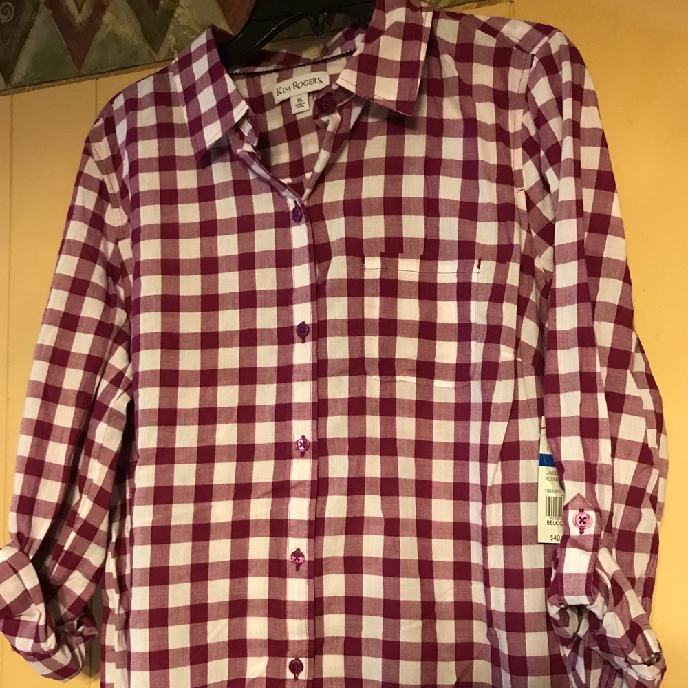 Button down plaid shirt
